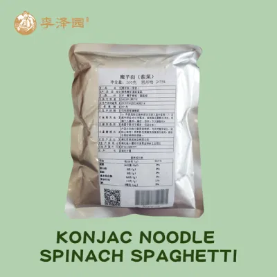 Lzy Tagliatella istantanea di vendita calda Buon gusto Tagliatella di spinaci Konjac ad alto contenuto di fibre alimentari e basso contenuto di carboidrati